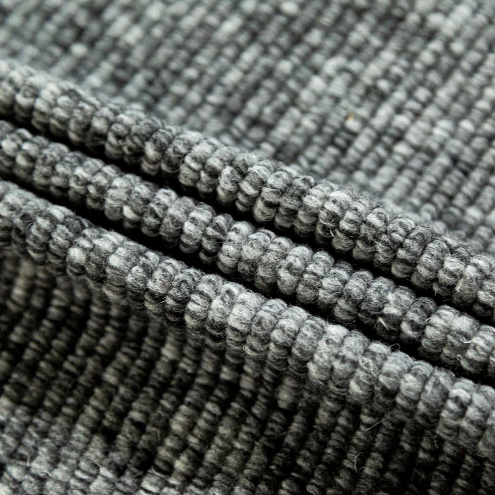 Italian Black and Gray Striped Chunky Wool Knit Detail Italian Black and Gray Striped Chunky Wool Knit Detail
