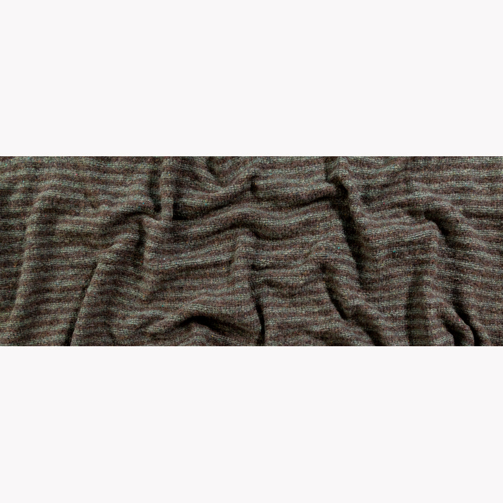 Italian Brown and Gray Striped Chunky Wool Knit Folded Italian Brown and Gray Striped Chunky Wool Knit Folded