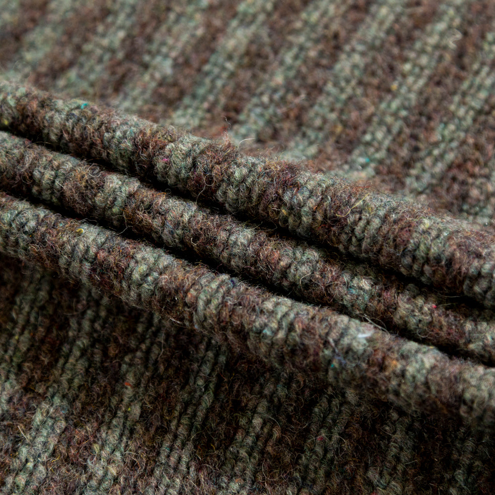 Italian Brown and Gray Striped Chunky Wool Knit Detail Italian Brown and Gray Striped Chunky Wool Knit Detail