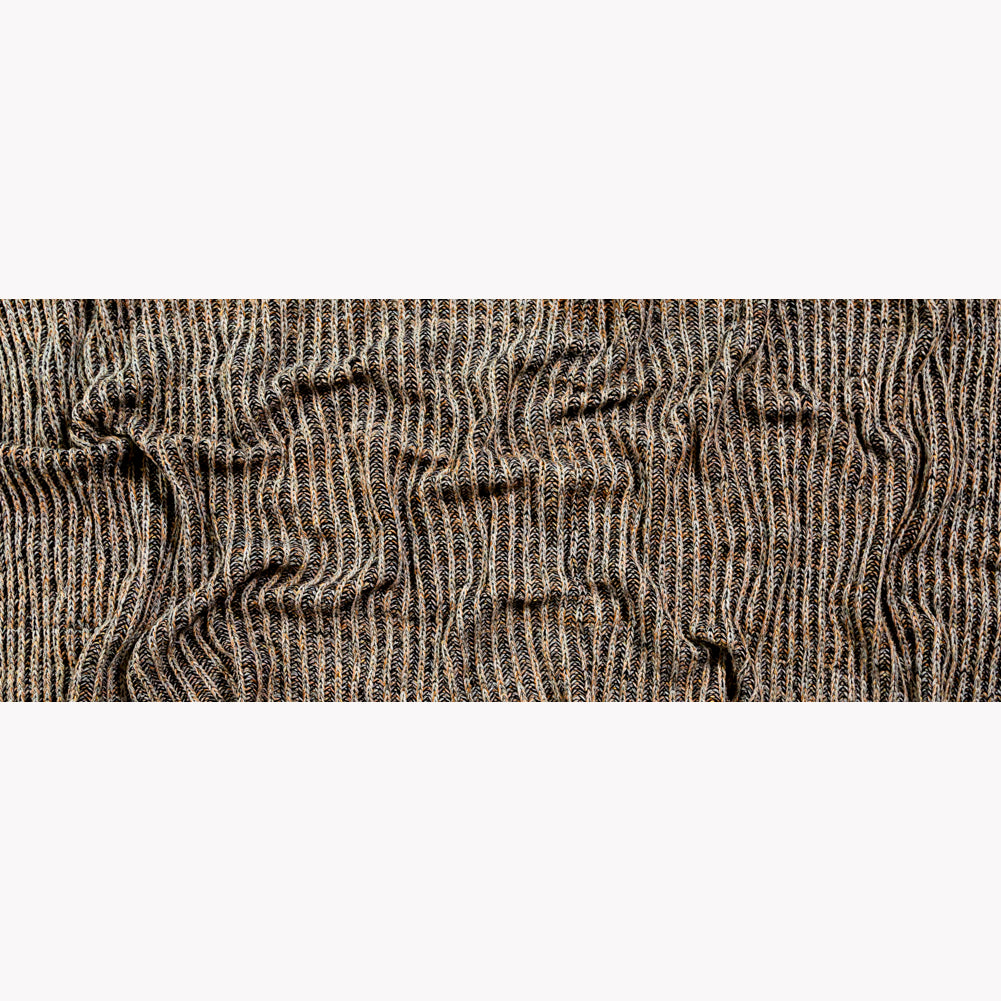 Italian Black, Orange and Gray Chunky Wool Knit Folded Italian Black, Orange and Gray Chunky Wool Knit Folded