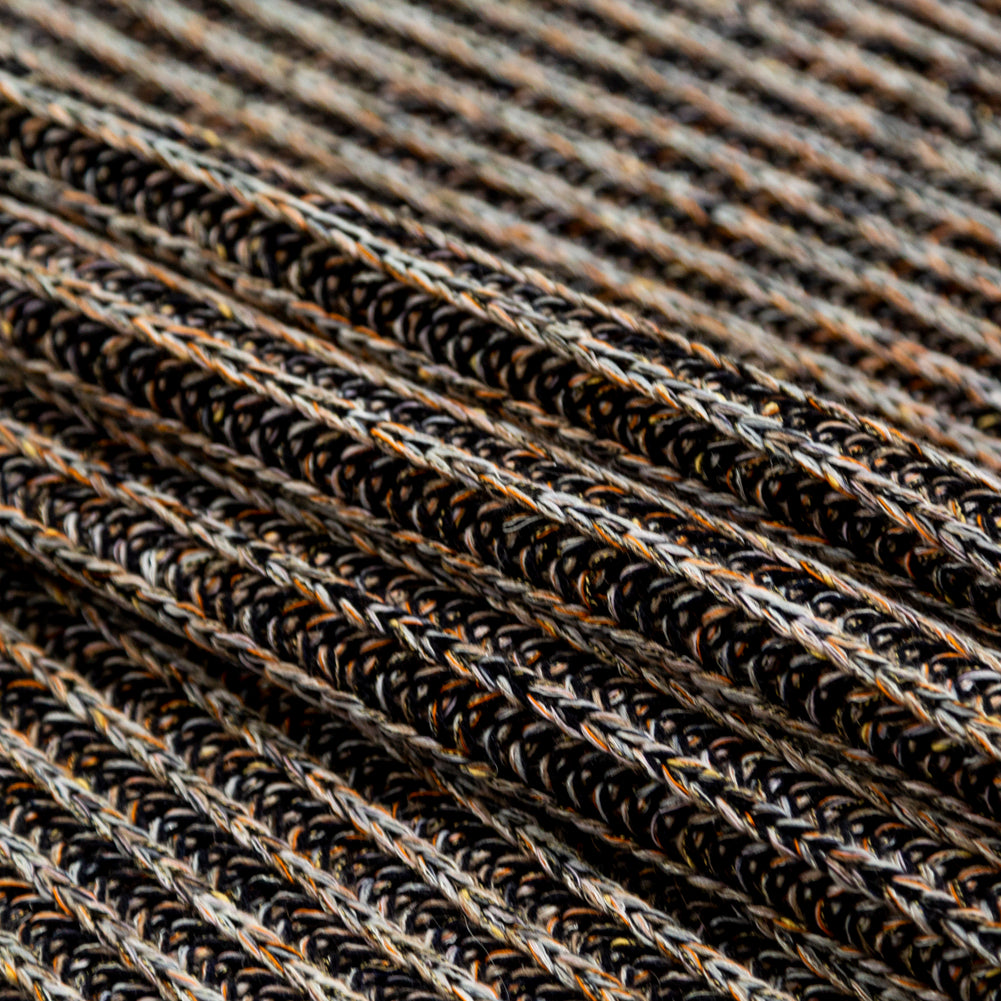 Italian Black, Orange and Gray Chunky Wool Knit Detail Italian Black, Orange and Gray Chunky Wool Knit Detail