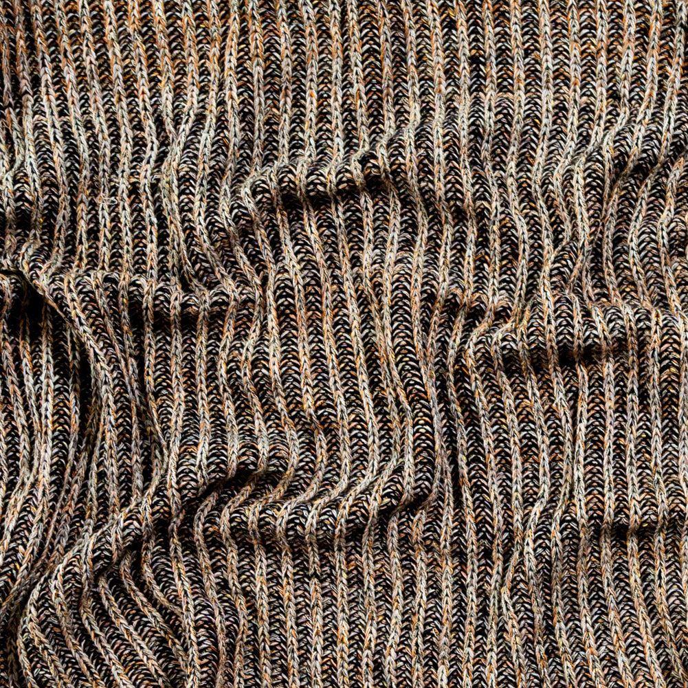 Italian Black, Orange and Gray Chunky Wool Knit Italian Black, Orange and Gray Chunky Wool Knit