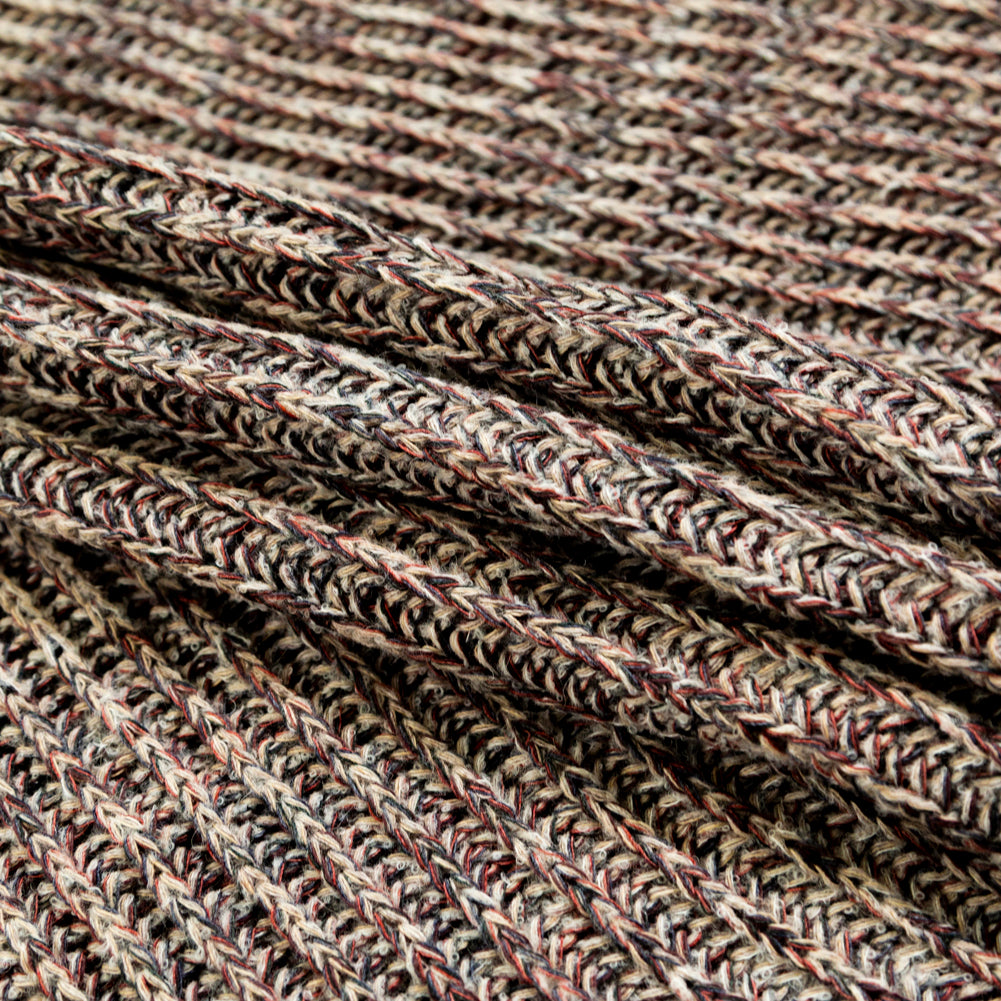 Italian Red, Blue and Taupe Chunky Wool Knit Detail Italian Red, Blue and Taupe Chunky Wool Knit Detail