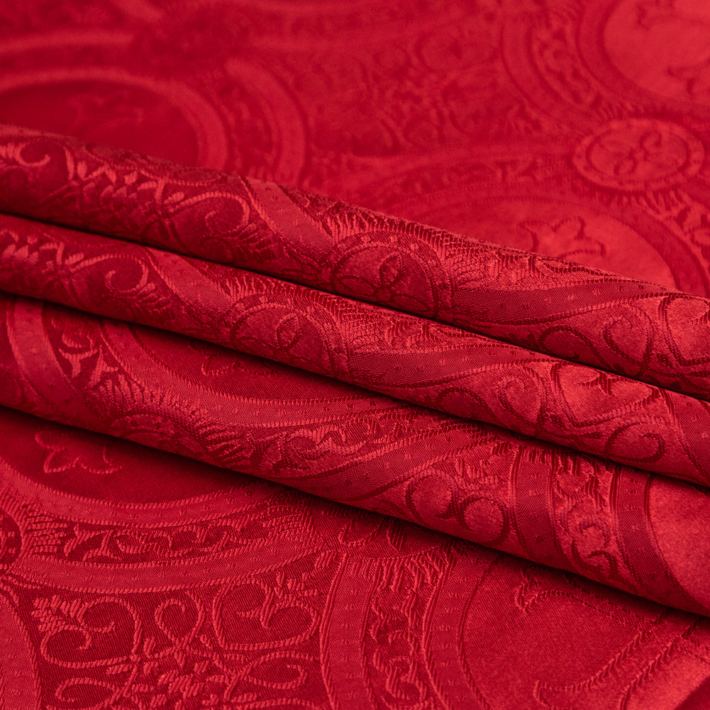 True Red Ecclesiastical Jacquard Detail True Red Ecclesiastical Jacquard Detail
