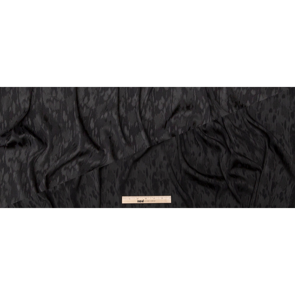 Italian Black Camouflage Stretch Satin-Faced Jacquard Full Italian Black Camouflage Stretch Satin-Faced Jacquard Full