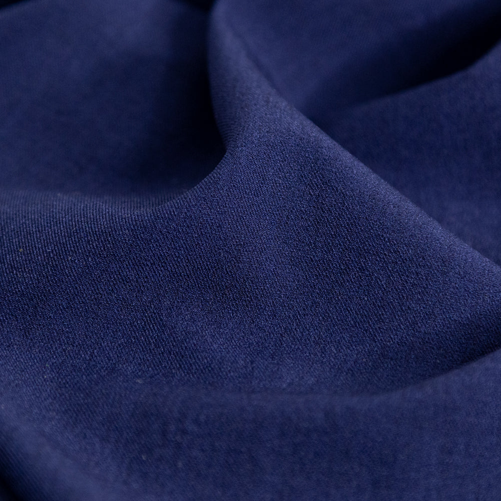 Italian Evening Blue Stretch Polyester Twill Detail