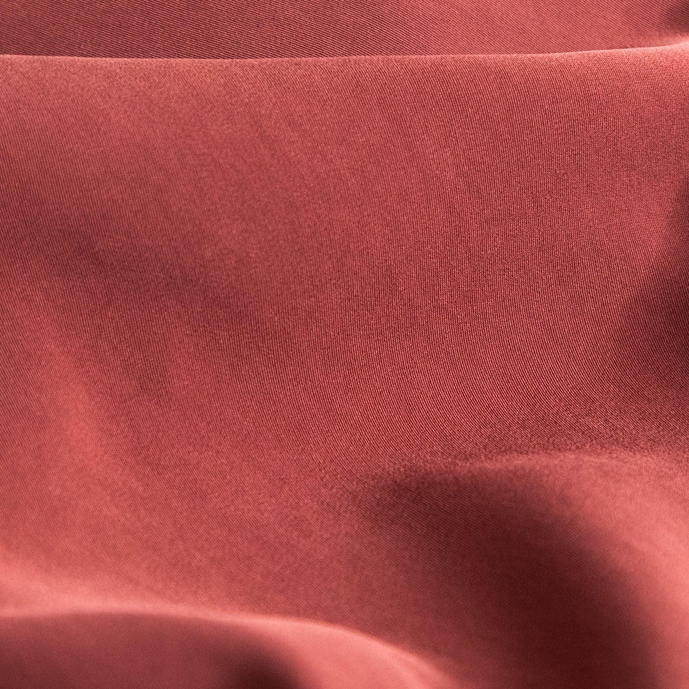 Italian Muted Burgundy Stretch Polyester Twill Detail Italian Muted Burgundy Stretch Polyester Twill Detail