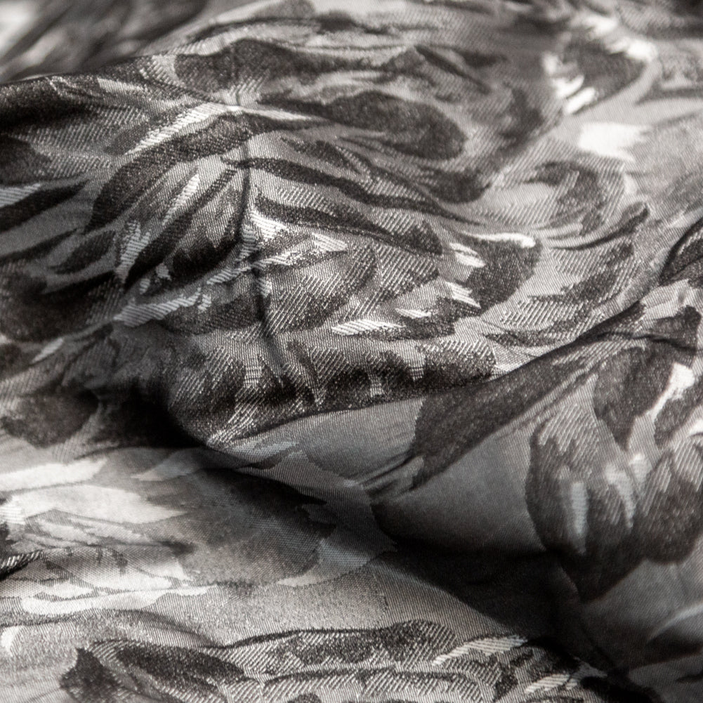Gray and Silver Floral Wrinkled Jacquard Detail Gray and Silver Floral Wrinkled Jacquard Detail