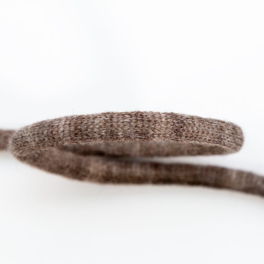 Italian Dark Brown Wool Drawstring Trimming - 0.25" Detail Italian Dark Brown Wool Drawstring Trimming - 0.25" Detail