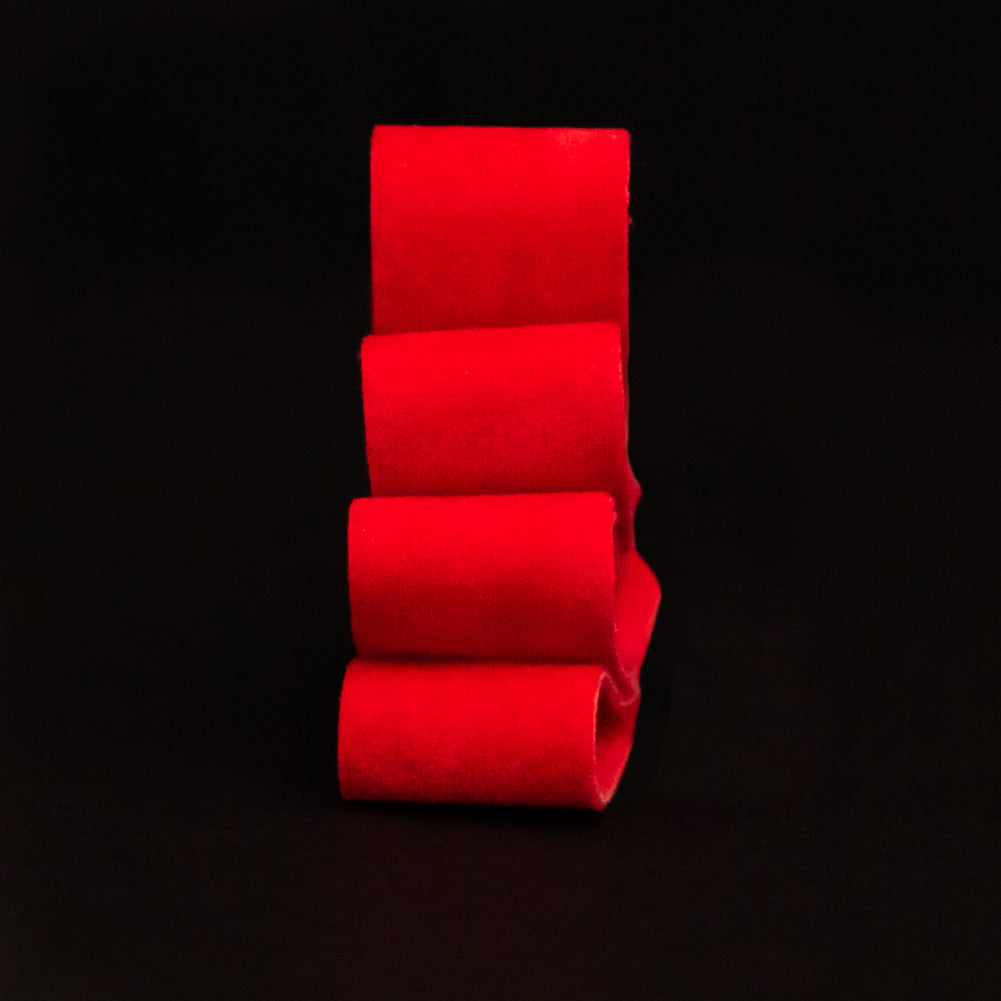 Italian Red Double Faced Brushed Velvet - 0.625" Detail Italian Red Double Faced Brushed Velvet - 0.625" Detail