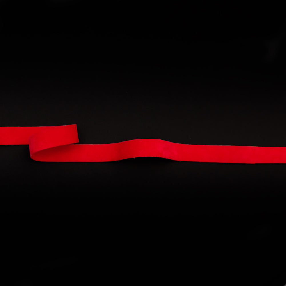 Italian Red Double Faced Brushed Velvet - 0.625" Italian Red Double Faced Brushed Velvet - 0.625"