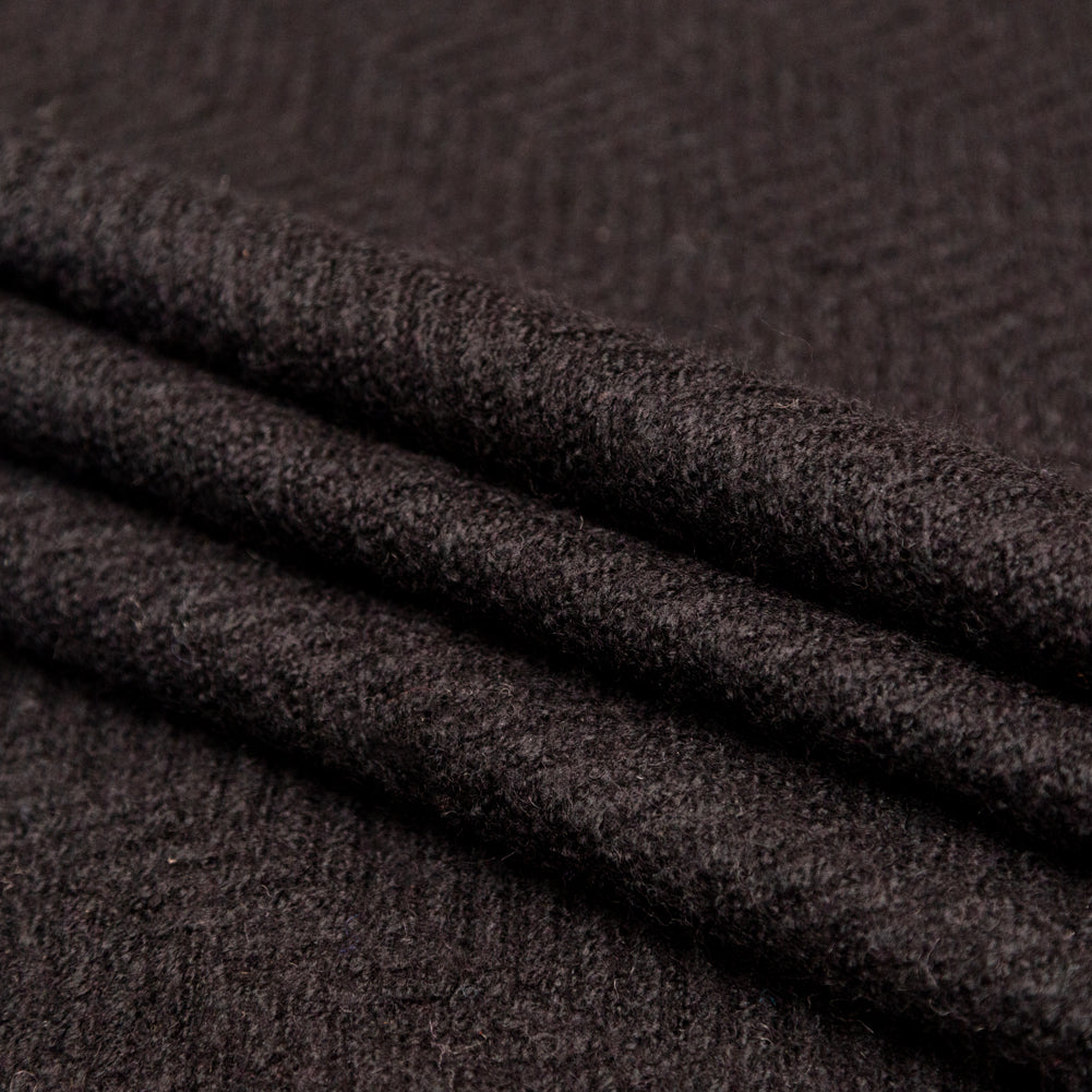 Black Chevron Chunky Wool Knit Folded Black Chevron Chunky Wool Knit Folded