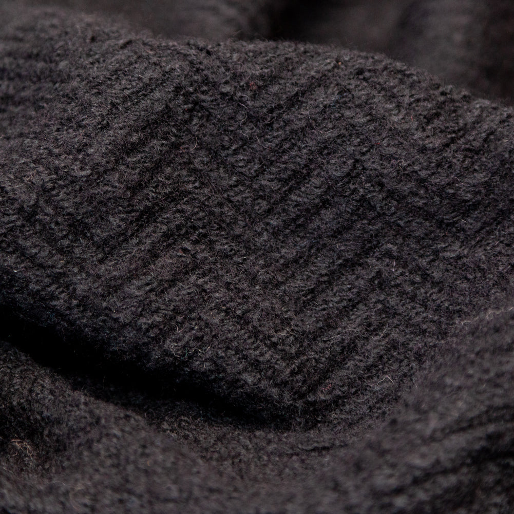 Black Chevron Chunky Wool Knit Detail Black Chevron Chunky Wool Knit Detail