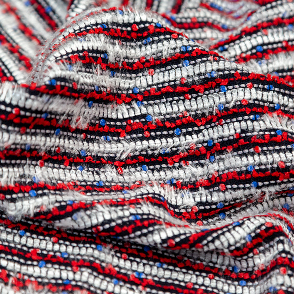 Red, White and Blue Blended Wool Tweed Detail Red, White and Blue Blended Wool Tweed Detail