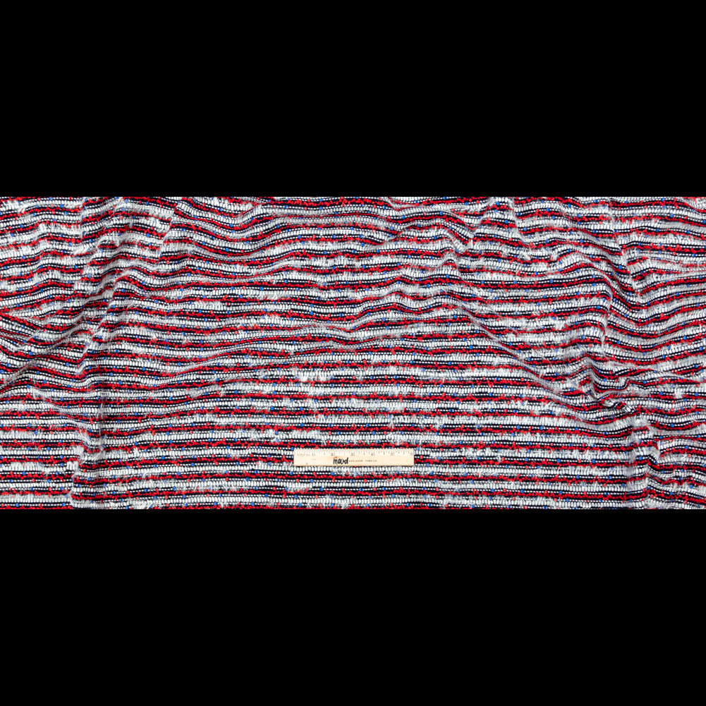Red, White and Blue Blended Wool Tweed Full Red, White and Blue Blended Wool Tweed Full