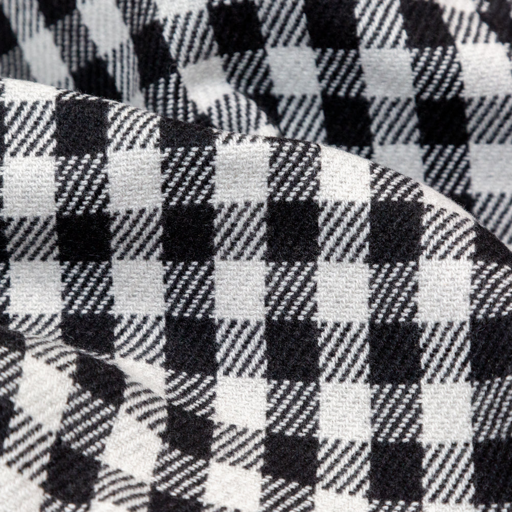 Black, White and Gray Shepherd's Check Wool Double Cloth Detail Black, White and Gray Shepherd's Check Wool Double Cloth Detail