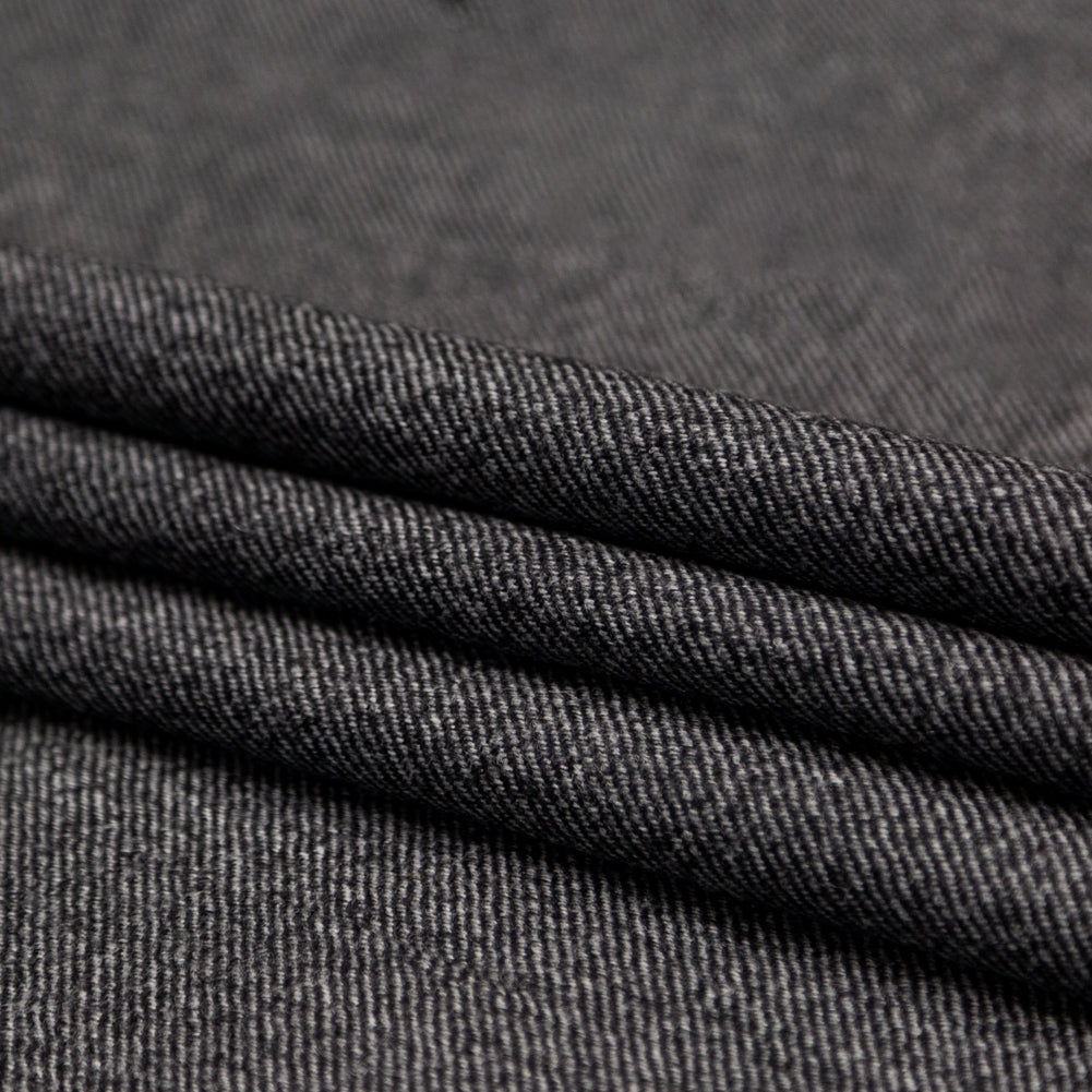 Gray and Black Heavy Wool Twill Coating Folded Gray and Black Heavy Wool Twill Coating Folded