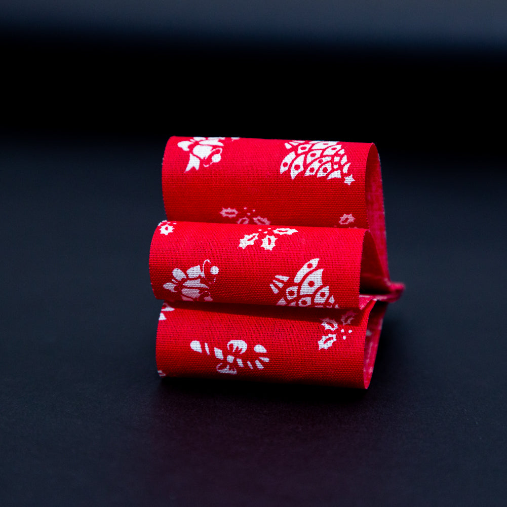 Red and White Christmas Ribbon - 1.875" Detail Red and White Christmas Ribbon - 1.875" Detail