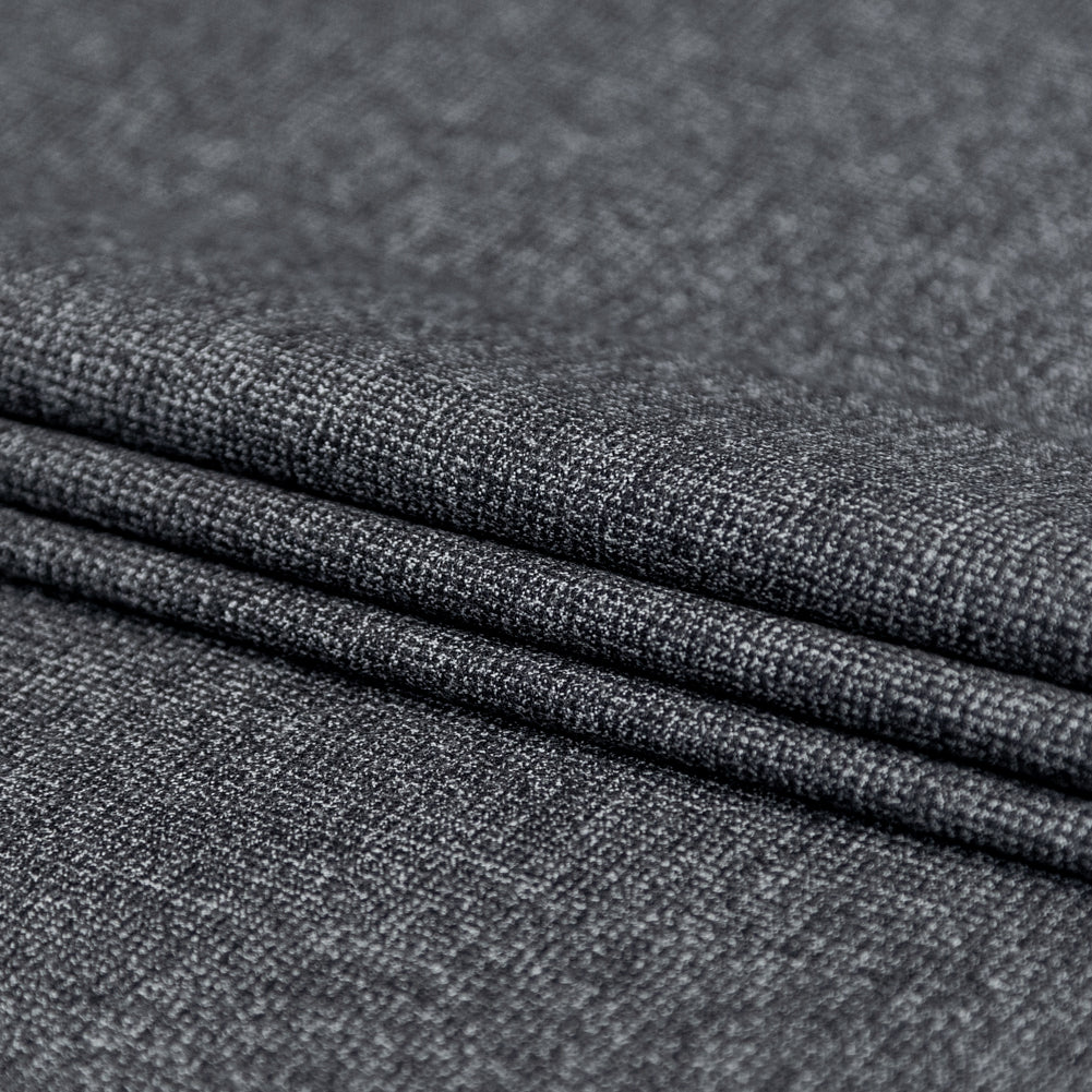 Stretch Wool Suiting - Heathered Peat Gray Folded Stretch Wool Suiting - Heathered Peat Gray Folded