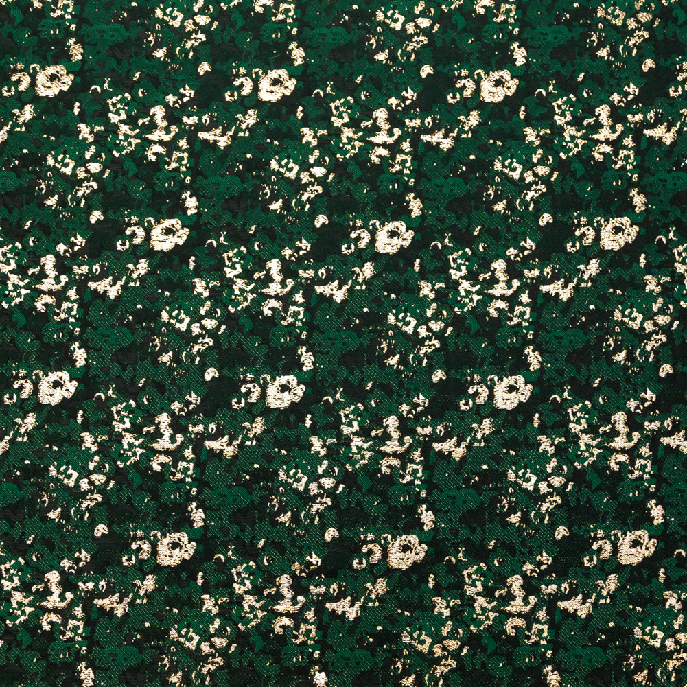Forest Green and Metallic Gold Abstract Jacquard Forest Green and Metallic Gold Abstract Jacquard
