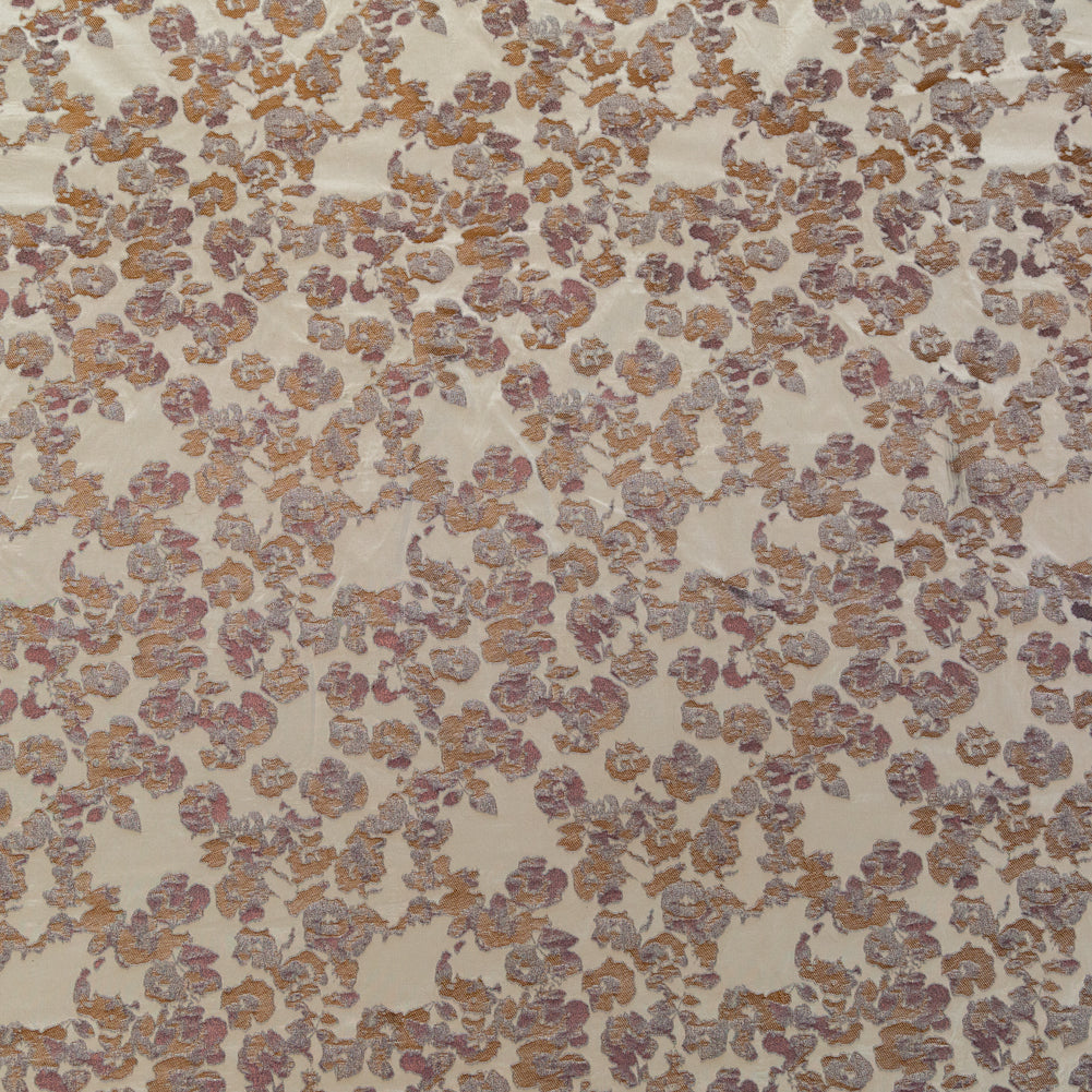 Beige and Metallic Bronze Floral Polyester Jacquard Beige and Metallic Bronze Floral Polyester Jacquard
