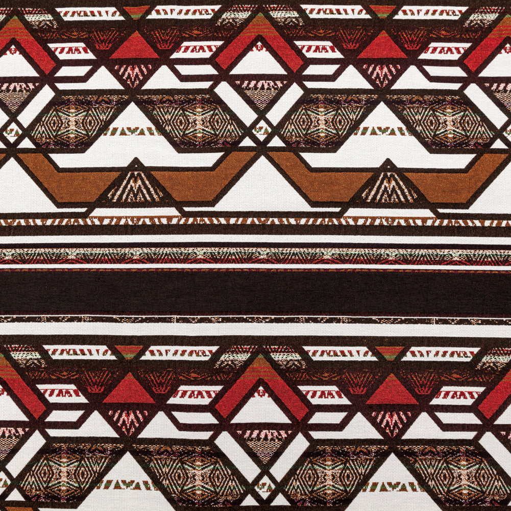 Brown and White Geometric Cotton Woven Brown and White Geometric Cotton Woven