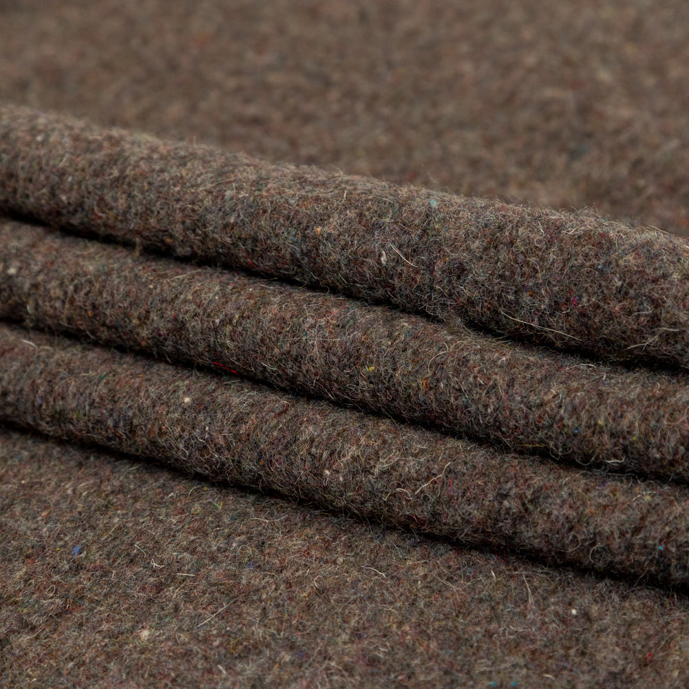 Muted Brown Heathered and Speckled Fuzzy Wool Knit Folded Muted Brown Heathered and Speckled Fuzzy Wool Knit Folded