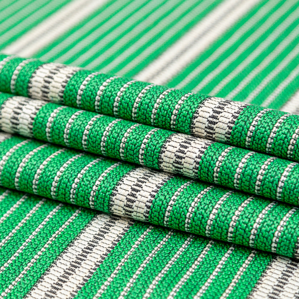 Kelly Green Striped Tweed Folded Kelly Green Striped Tweed Folded