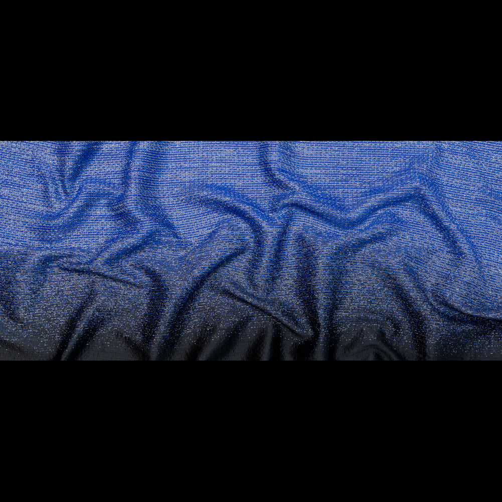 Royal Blue, Black and Metallic Silver Striped Woven Full Royal Blue, Black and Metallic Silver Striped Woven Full