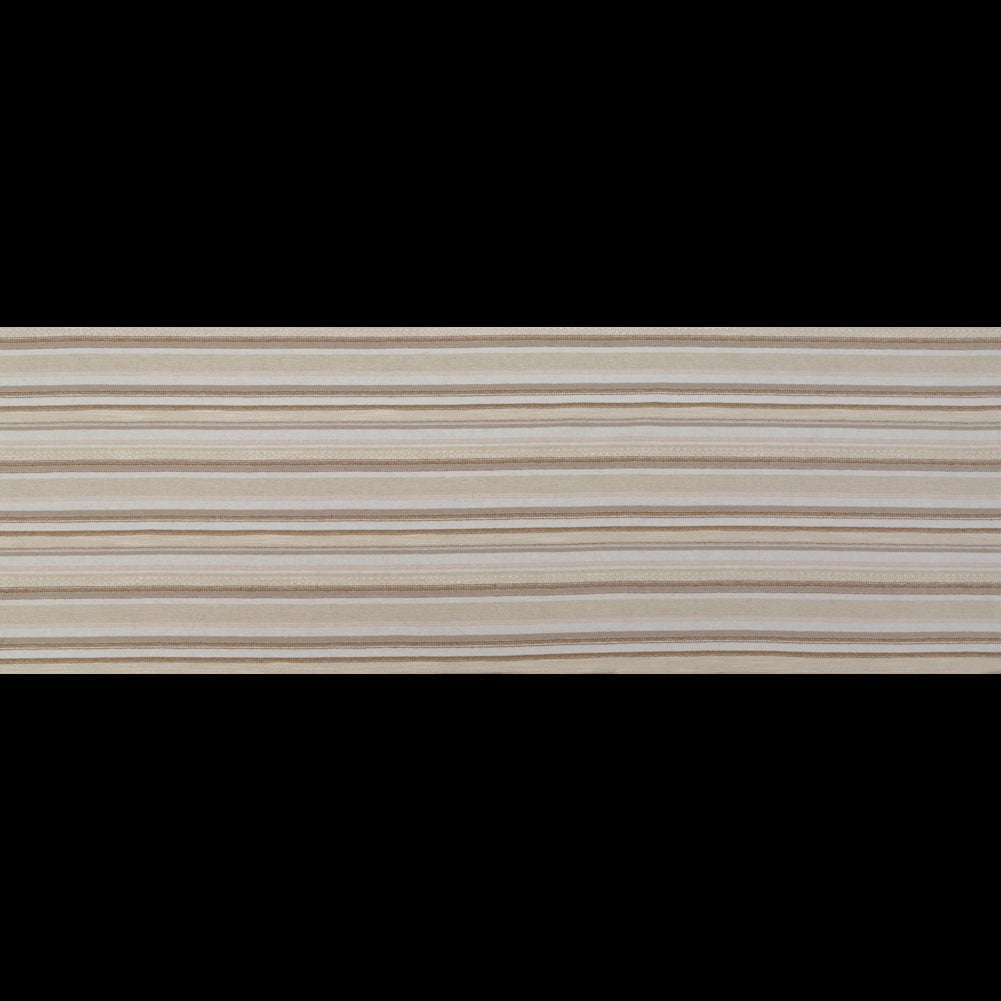 Ivory and Beige Striped Cotton Dobby Full Ivory and Beige Striped Cotton Dobby Full