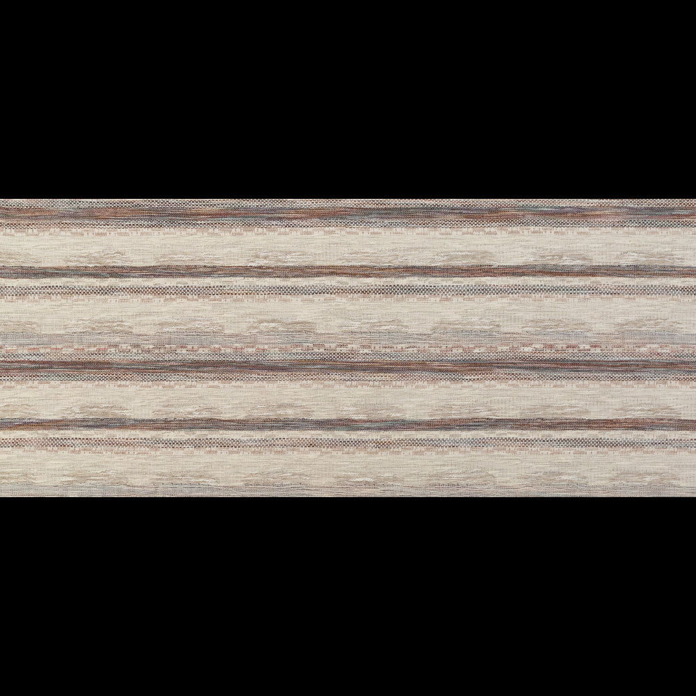 Beige and Rust Striped Cotton Tweed Full Beige and Rust Striped Cotton Tweed Full