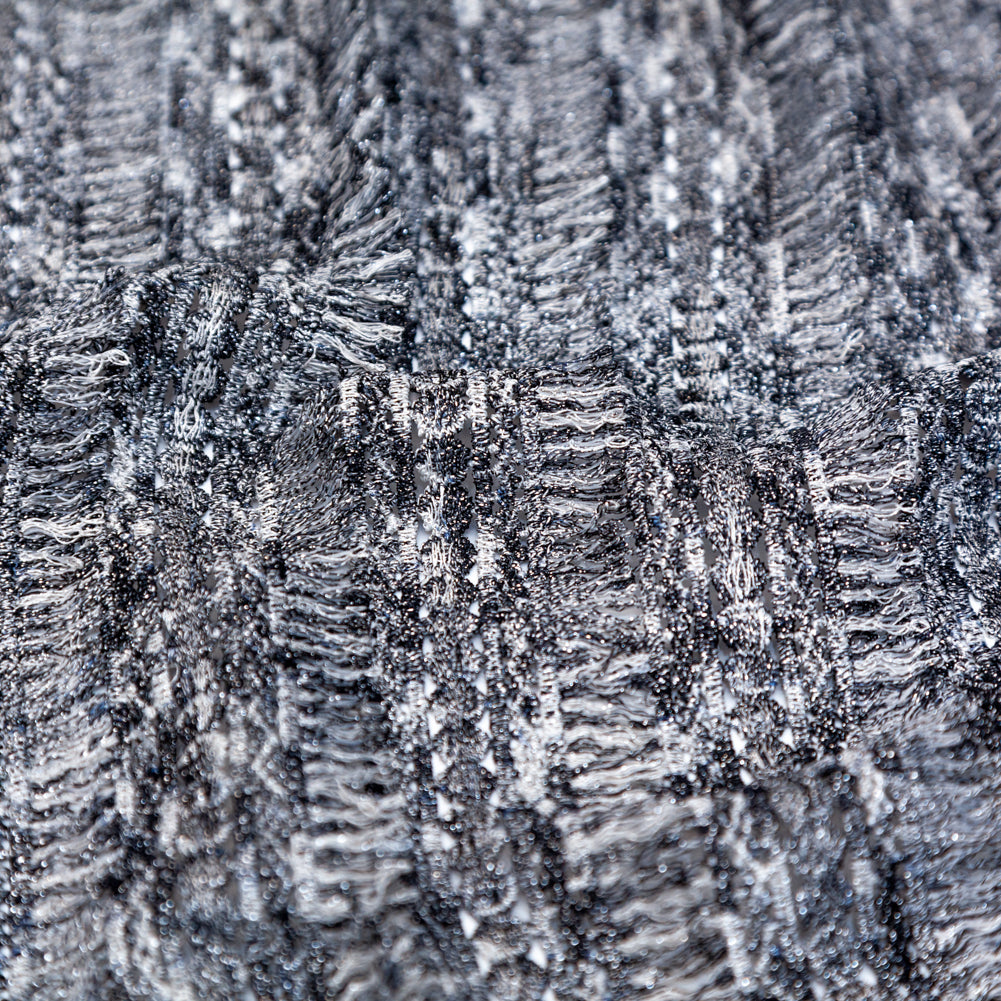 Black, White and Metallic Silver Fringe Lace Detail Black, White and Metallic Silver Fringe Lace Detail