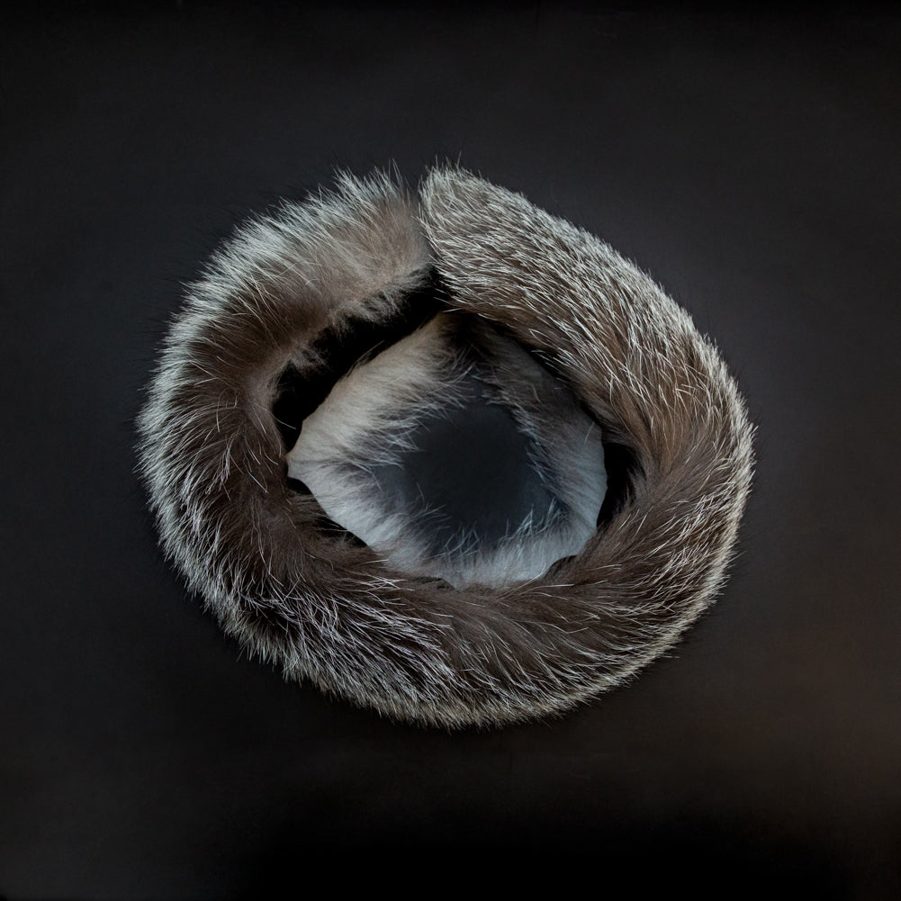 Blue Frost Fox Fur Headband or Scarf with VELCRO® Closure Detail Blue Frost Fox Fur Headband or Scarf with VELCRO® Closure Detail