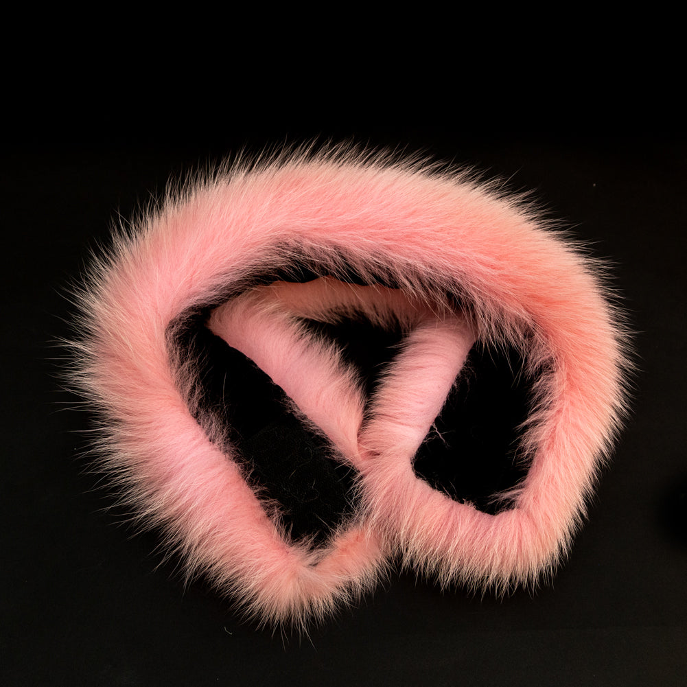Pink Fox Fur Headband or Scarf with VELCRO® Closure Folded Pink Fox Fur Headband or Scarf with VELCRO® Closure Folded