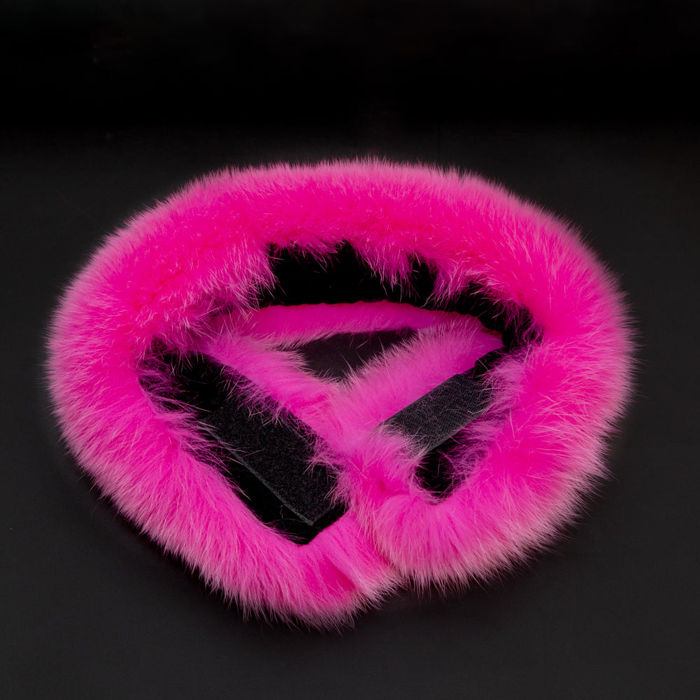 Hot Pink Fox Fur Headband or Scarf with VELCRO® Closure Folded Hot Pink Fox Fur Headband or Scarf with VELCRO® Closure Folded