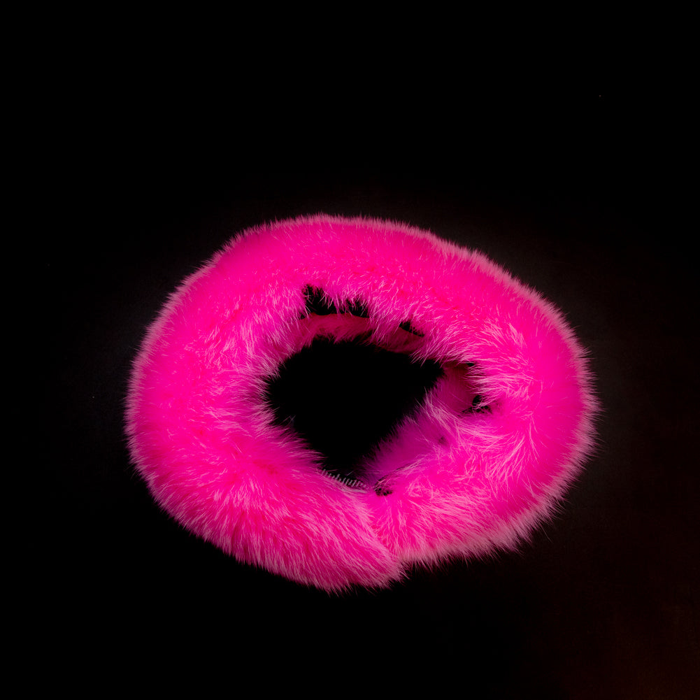 Hot Pink Fox Fur Headband or Scarf with VELCRO® Closure Detail Hot Pink Fox Fur Headband or Scarf with VELCRO® Closure Detail