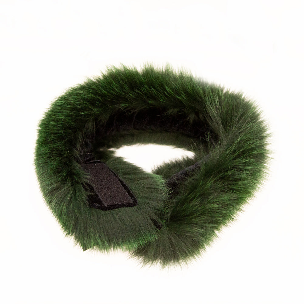 Hunter Green Fox Fur Headband or Scarf with VELCRO® Closure Folded Hunter Green Fox Fur Headband or Scarf with VELCRO® Closure Folded