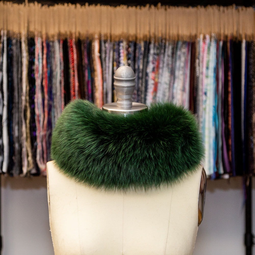 Hunter Green Fox Fur Headband or Scarf with VELCRO® Closure Hunter Green Fox Fur Headband or Scarf with VELCRO® Closure
