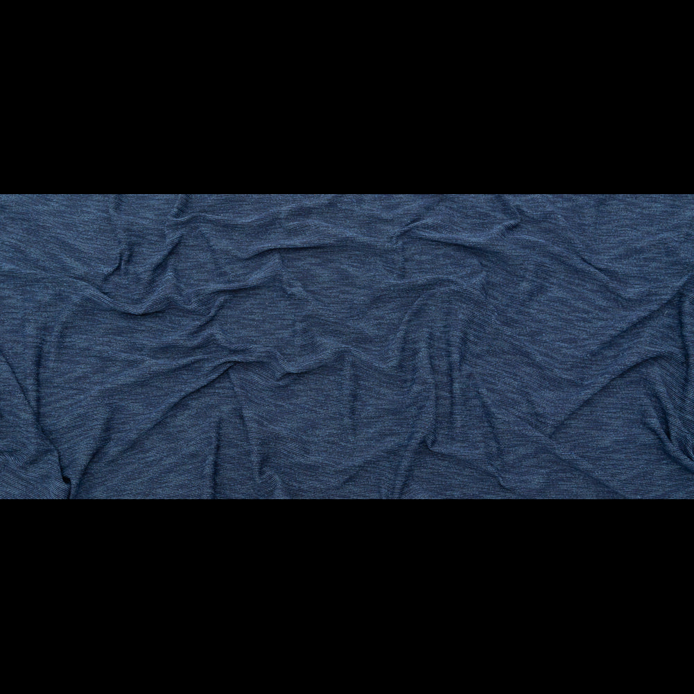 Heathered Blue and Black Stretch Knit Full Heathered Blue and Black Stretch Knit Full