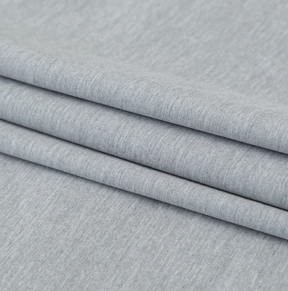 Italian Light Heathered Gray Stretch Starched Rayon Suiting Folded Italian Light Heathered Gray Stretch Starched Rayon Suiting Folded