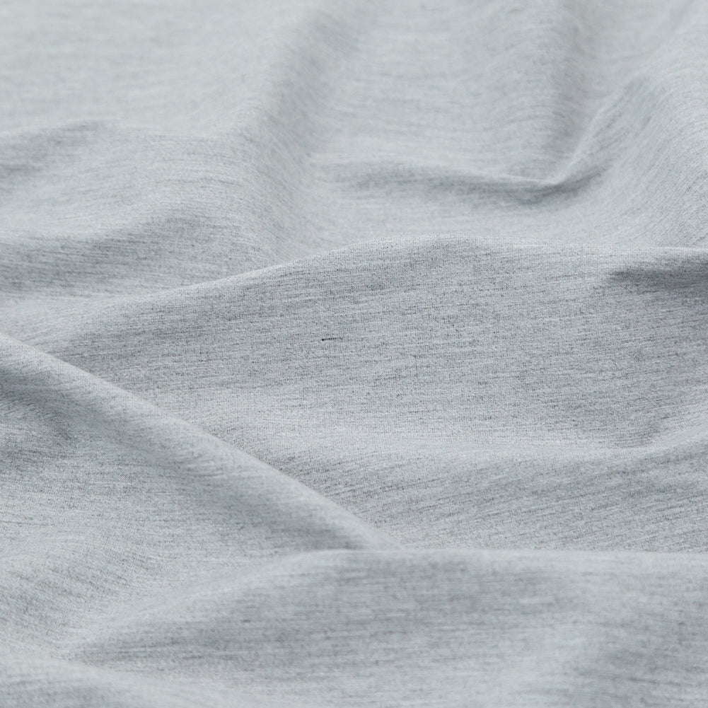 Italian Light Heathered Gray Stretch Starched Rayon Suiting Detail Italian Light Heathered Gray Stretch Starched Rayon Suiting Detail