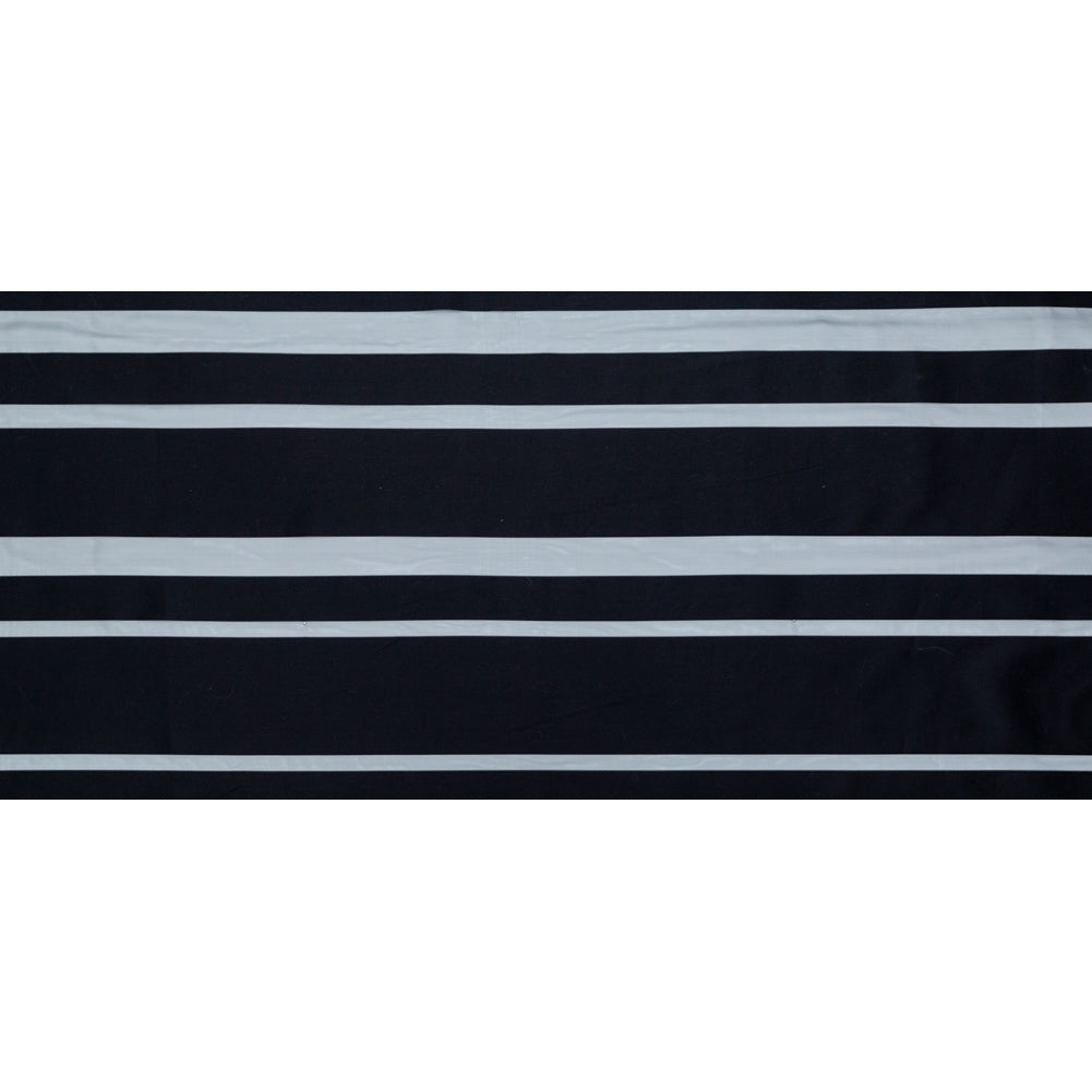 Italian Black Cotton Awning Striped Polyester Organza Full Italian Black Cotton Awning Striped Polyester Organza Full