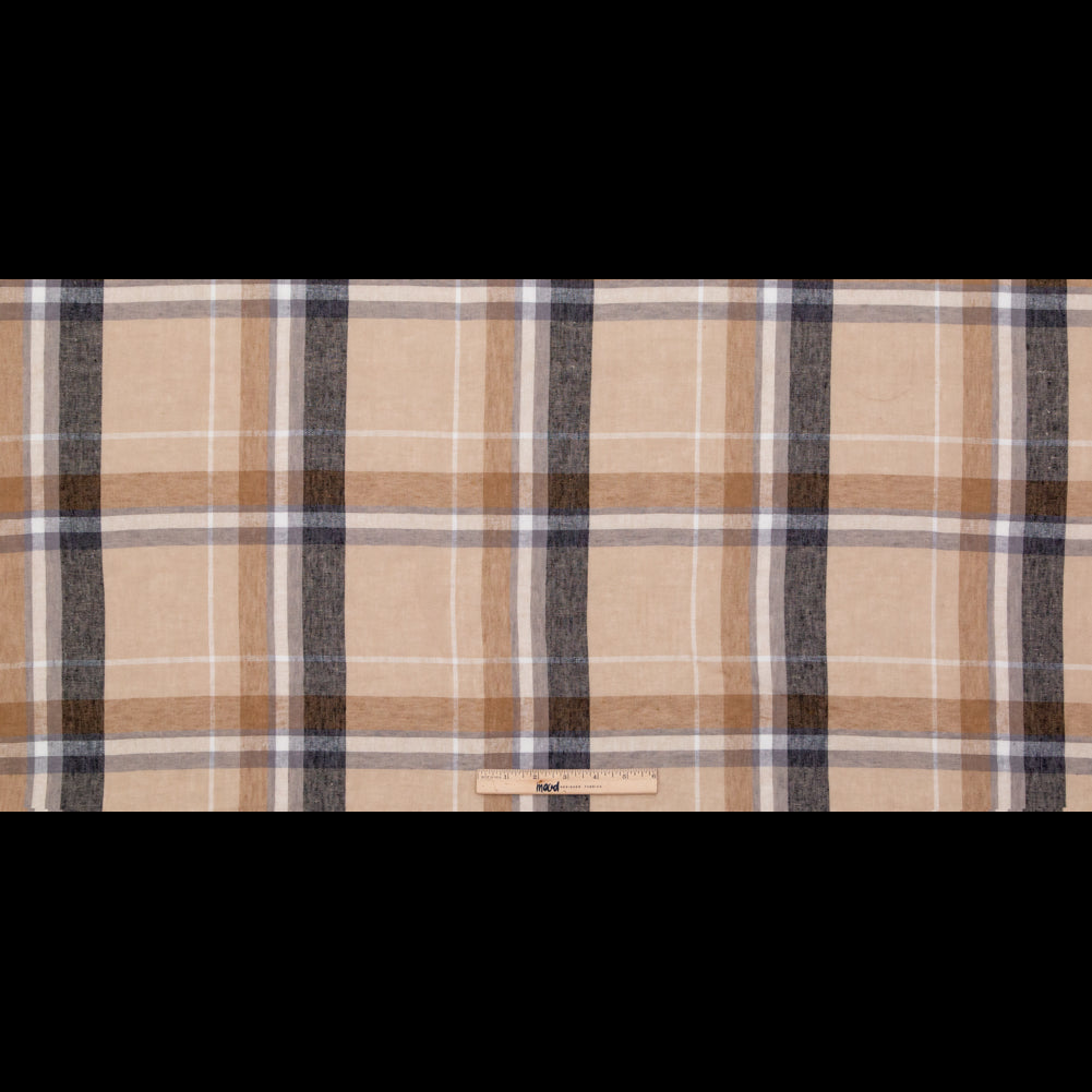 Beige Plaid Cotton Gauze Full Beige Plaid Cotton Gauze Full