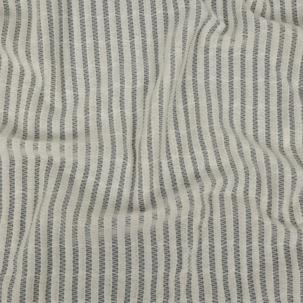 Snow White Embroidered Stripes Crinkled Chiffon Snow White Embroidered Stripes Crinkled Chiffon