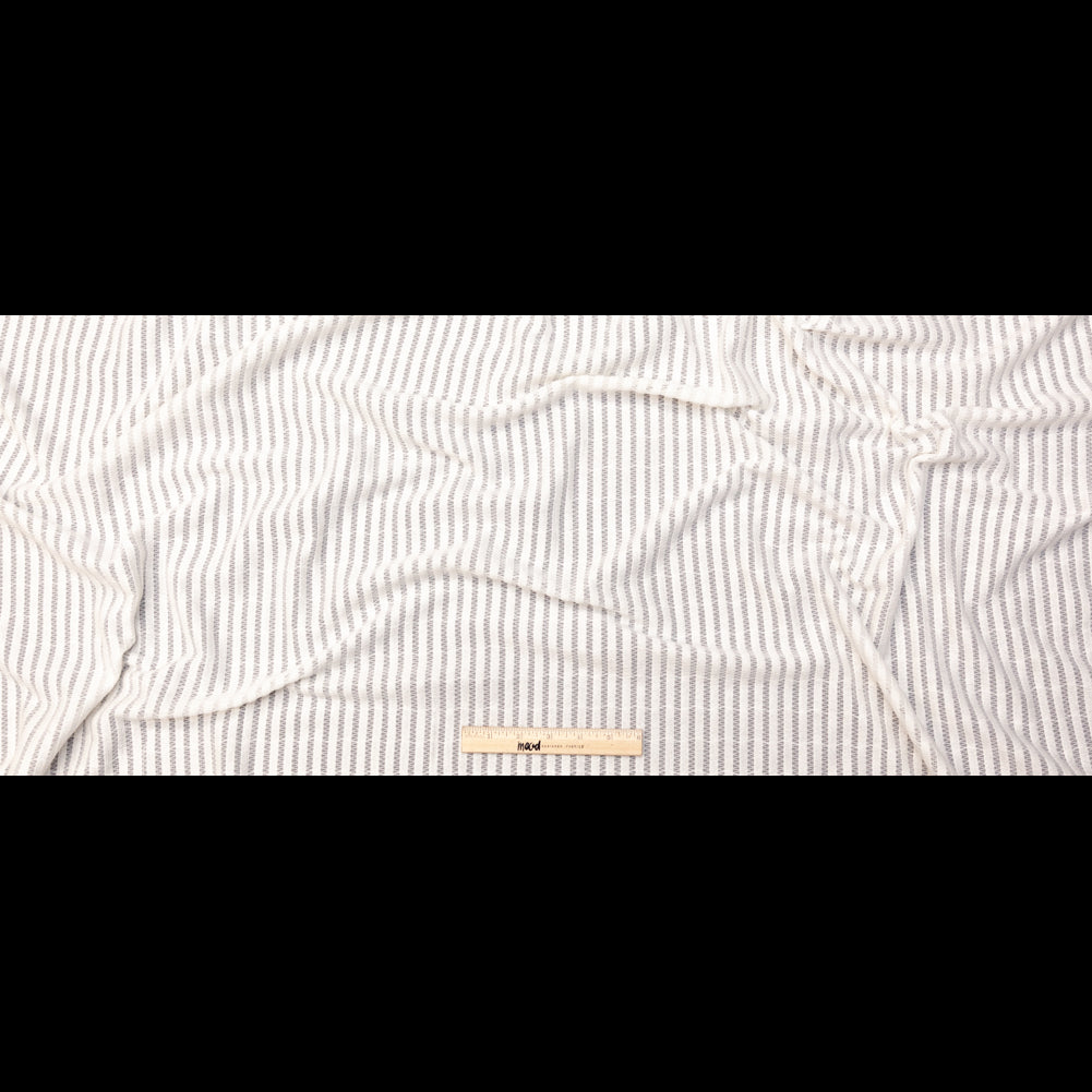 White Cotton Striped and Embroidered Crinkled Chiffon Full White Cotton Striped and Embroidered Crinkled Chiffon Full