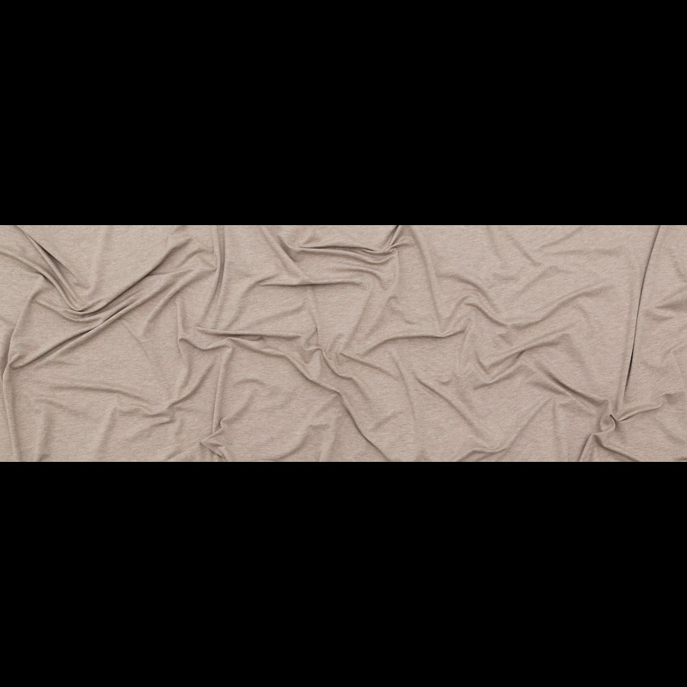 Italian Heathered Beige Stretch Rayon Jersey Full Italian Heathered Beige Stretch Rayon Jersey Full