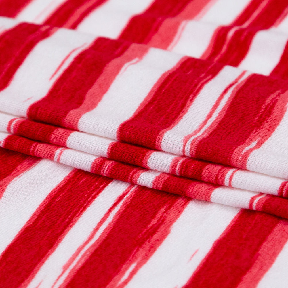 Virtual Pink and White Organically Striped Rayon Jersey Folded Virtual Pink and White Organically Striped Rayon Jersey Folded