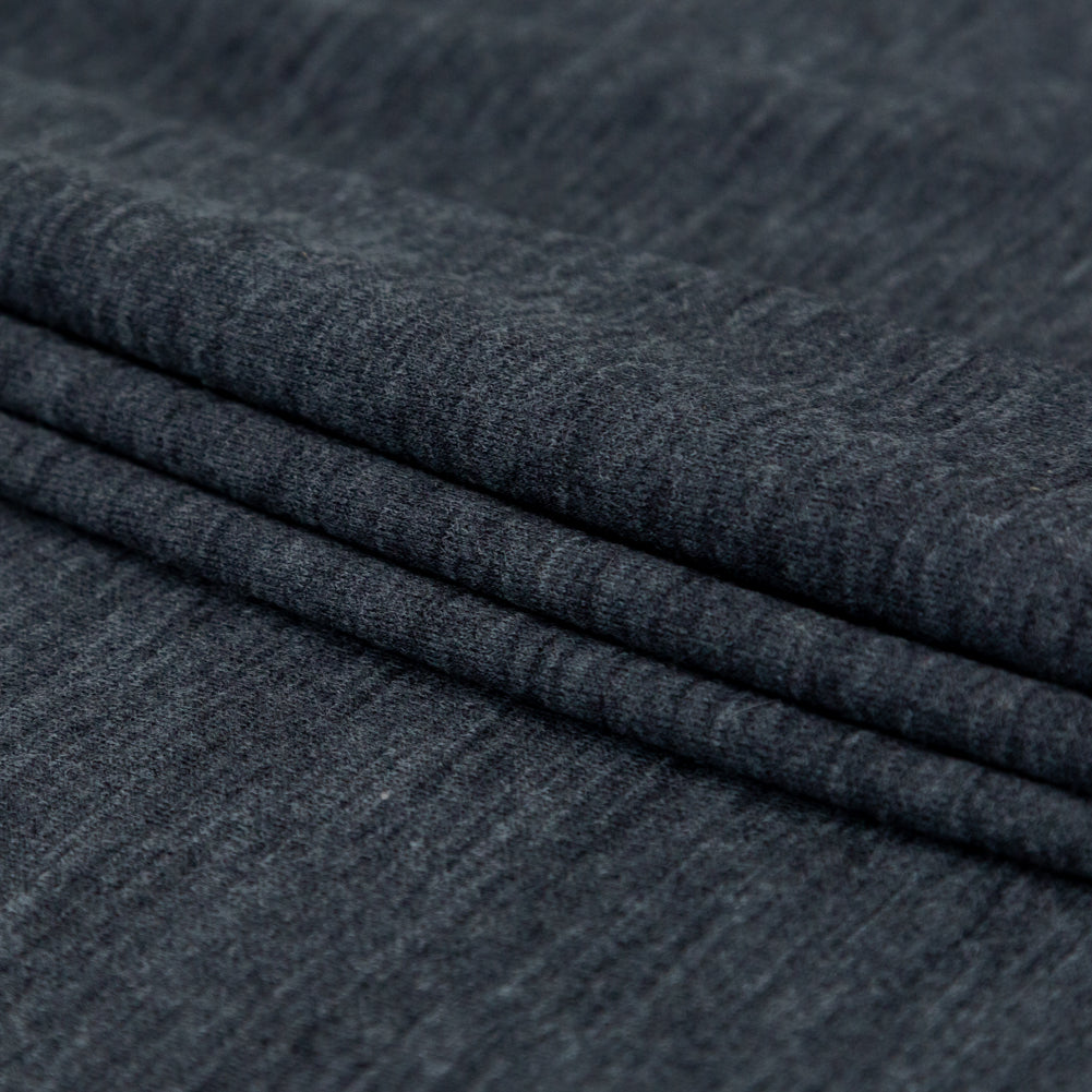 Italian Heathered Gray and Light Gray Double Faced Wool Double Knit Folded Italian Heathered Gray and Light Gray Double Faced Wool Double Knit Folded