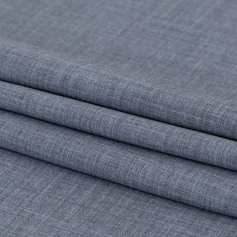 Italian Heathered Gray Stretch Double Faced Wool Suiting Folded Italian Heathered Gray Stretch Double Faced Wool Suiting Folded