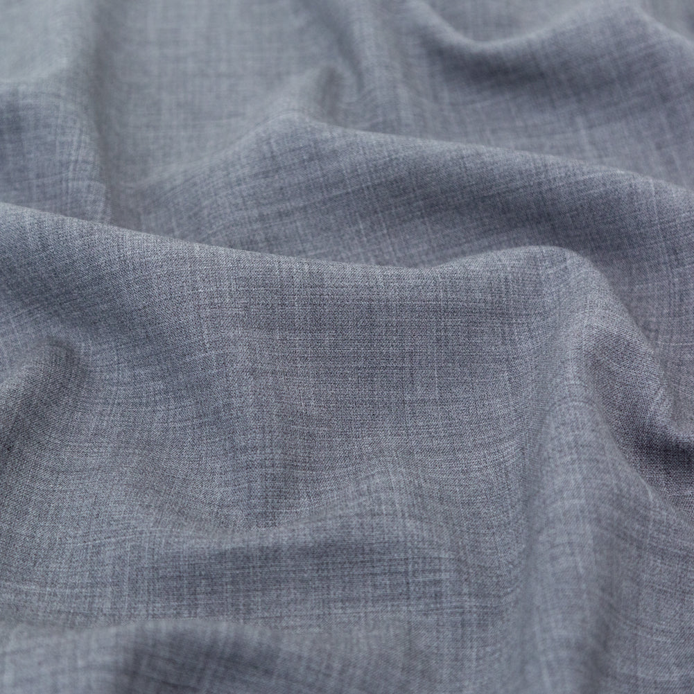 Italian Heathered Gray Stretch Double Faced Wool Suiting Italian Heathered Gray Stretch Double Faced Wool Suiting